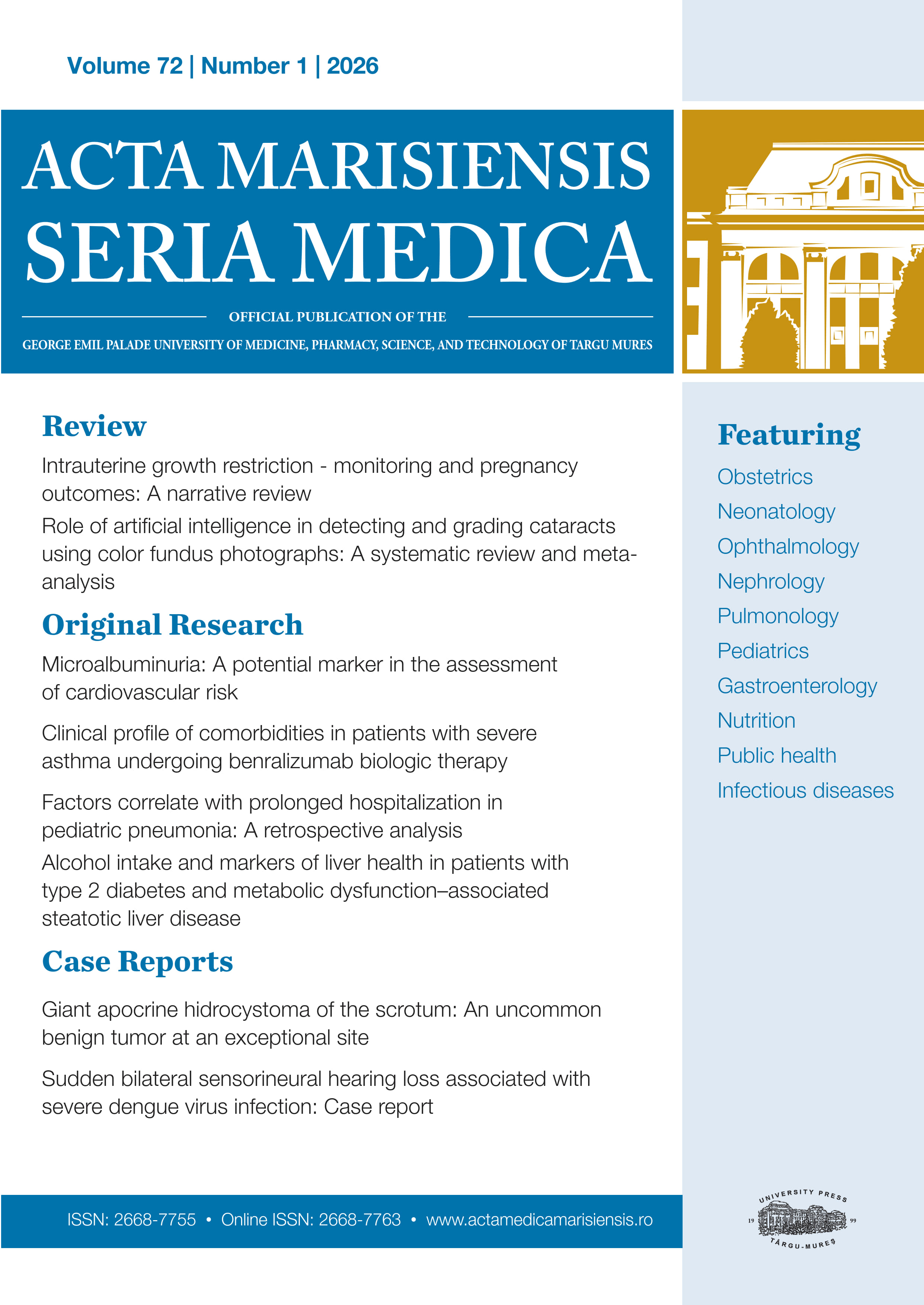 					View Vol. 72 No. 1 (2026): 2026, March
				